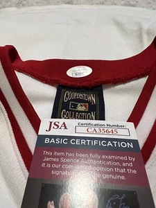 JSA REDS’ LEGEND JOHNNY BENCH AUTOGRAPHED 1970s ERA MAJESTIC JERSEY HOF 1989 - Picture 1 of 8