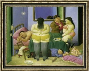 Art OIL PAINTING REPRO OF FERNANDO BOTERO Fat family ON CANVAS 30"X40" - Picture 1 of 2