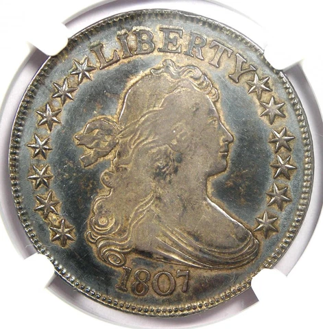 1807 Draped Bust Half Dollar 50C Coin O-109a - Certified NGC XF Details (EF) Cover