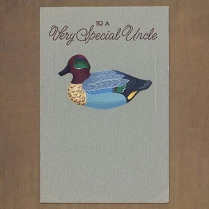Unused Vintage American Greetings BIRTHDAY Card FOR VERY SPECIAL UNCLE, Duck Art - Picture 1 of 6