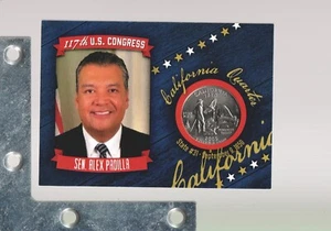 Tarjetas fascinantes 2021 #10 de Alex Padilla cuarto reliquia de California Senado #1/10 - Imagen 1 de 2