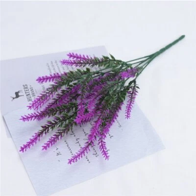 4pcs Artificial Lavender Plants Fake Flower Decorate Office & Home Winter Vibes - Image 1 of 4