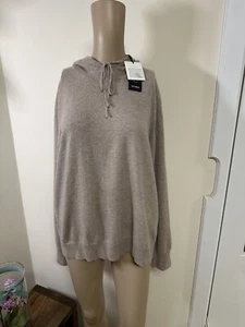 M Pure Cashmere Greige Lily Silk Women’s Hoody RRP: £159 - Picture 1 of 7
