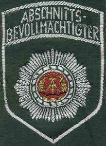 GDR textile badge section authorized ABV green for uniform blouse - Picture 1 of 1