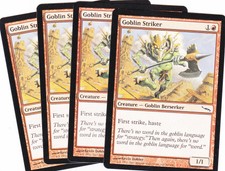 4 x Goblin Striker common creature from Mirrodin (MTG)