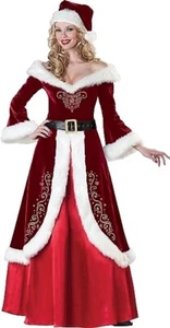 EOZY 4 Pcs Women's Deluxe Santa Costume Set Party Retro Christmas Santa Dress - Picture 1 of 7