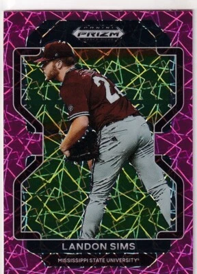 2022 PRIZMS PINK VELOCITY RC LANDON SIMS ARIZONA DIAMONDBACKS PRIZM ROOKIE #-401 - Image 1 of 2