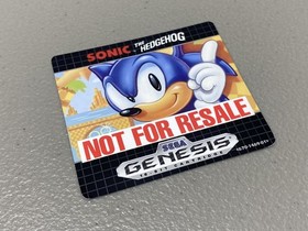 Sonic the Hedgehog, Not for Resale (Sega Genesis) Replacement Label