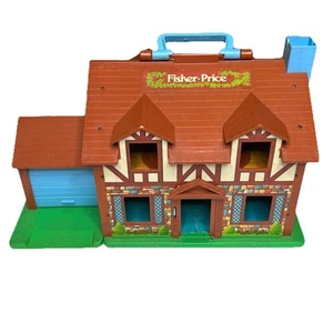 Vintage Fisher Price Little People 952 Gioco Famiglia Tudor Casa SOLO Porta Mancante - Foto 1 di 18