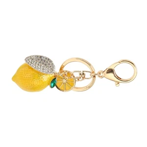 Little Lemon Keyring Strong Metal Little Lemon With Rhinestone Exquisite Colo AU - Picture 1 of 12
