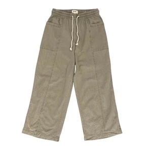 Pantalones de sarga de pierna ancha de algodón orgánico PACT S caqui verde corto informal minimalista S - Imagen 1 de 12