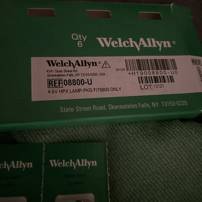 Lámpara Welch Allyn 08800-U6, CAJA DE 6 bombillas precio a la venta Foto 1 de 4