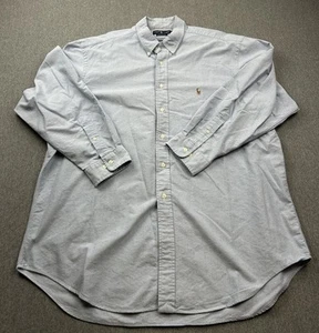 Ralph Lauren Yarmouth Oxford Shirt Mens 18-34/35 Blue Button Down Flesh Pony - Picture 1 of 11