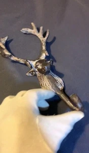 Deer Antler Metal Wall Hook Rack Hanger 10.2"x5.1" Entryway Rustic Decor Gift - Picture 1 of 11