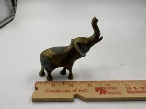 Vintage Messing Tier Elefant Figur Briefbeschwerer MCM süß Regal Deko - Bild 1 von 4