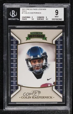 2011 Press Pass Legends Gold /99 Colin Kaepernick #7 BGS 9 MINT Rookie RC - Image 1 of 2