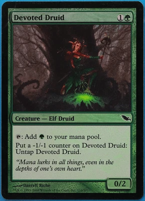Devoted Druid FOIL Shadowmoor HEAVILY PLD Green Common CARD (498684) ABUGames - Image 1 of 2