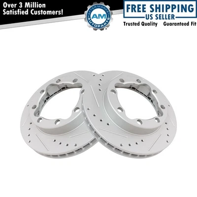 Performance Brake Rotor Drilled Slotted Coated Front Pair for GM Truck - Image 1 of 4