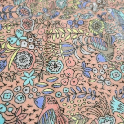 Joann Exclusive Bird Floral Flannel Fabric 44x32" Peach Nature Boho Print Soft - Image 1 of 4