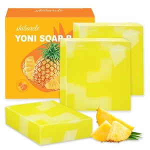 3 PCS Organic Yoni Soap Bar - Feminine Wash Ph Balance Pineapple - Picture 1 of 7