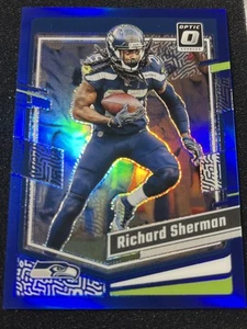 2023 Donruss Optic #179 Richard Sherman Blue Refractor /199 Seattle Seahawks - Picture 1 of 2