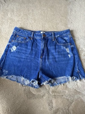 River Island Ladies Blue Denim Shorts Size 14 - Image 1 of 4