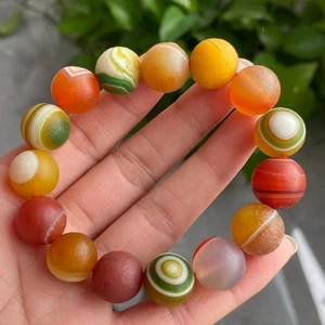 13mm Natural Gobi Agate Eyes Agate/stone Madagascar Beads Bracelet - Picture 1 of 10