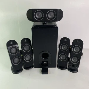 Logitech X-530 5.1 Surround Sound Computer Speaker System Sub 5 Speakers 00s - Photo 1/24