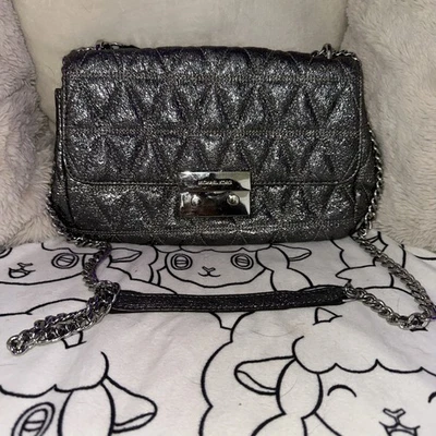Michael Kors Bag Handbag Sloan Quilited Chain Silver. Shimmer Silver - Image 1 of 4