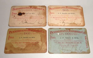 4 PRR Passes ~ Philadelphia & Erie RR ~ Northern Central RY 1904 1905 1908 1909 - Picture 1 of 9