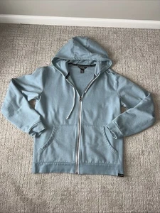 Eddie Bauer Full Zip Hooded Sweatshirt Mens M Periwinkle Blue Soft Fleece - Picture 1 of 8