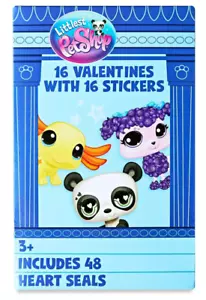 16x Littlest Pet Shop Valentine Exchange Cards with Stickers Multi-Color - Picture 1 of 7