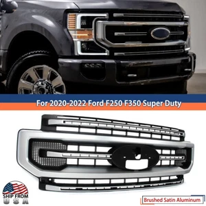 NEW For 2020-2022 Ford Super Duty F250 F350 Platinum Front Grille Satin Aluminum - Picture 1 of 14