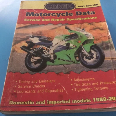 ¡Libro de datos de motocicletas nacionales e importadas Clymer 2001!!MODELOS 1988-2000 480 PÁGINAS Foto 1 de 2