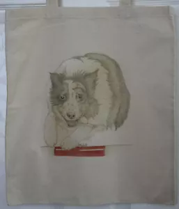 Agility Jumping Border Collie Original Artwork on Canvas and Cotton Bags - Picture 1 of 4