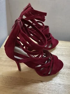 Charlotte Russe  Woman's Red 5” High Heeled Gladiator Straps Size 9 - Picture 1 of 15