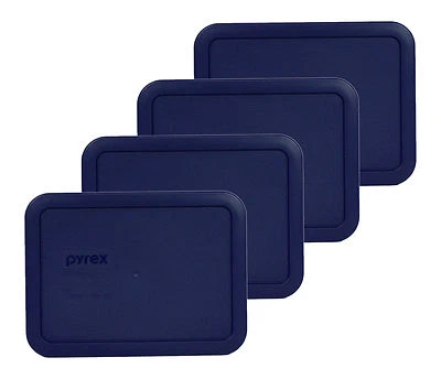 Pyrex Rectángulo 3 Tazas Tapa de Almacenamiento Cubierta Azul Paquete de 4 7210-PC Nuevo para Plato de Vidrio Foto 1 de 3