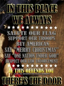 "En este lugar siempre saludamos nuestra bandera" letrero de metal 9"" x 12"" o 12"" x 16" - Imagen 1 de 1