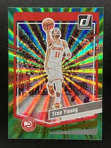 2023-24 Panini Donruss Basketball Trae Young Green Holo Laser Parallel #15 Hawks - Picture 1 of 2