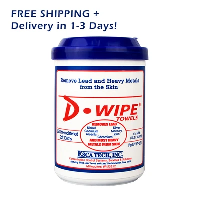 ESCA-TECH D-Lead D-Wipe Disposable Towels - 150 towels Per Container WT-151