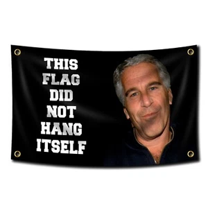 Esta bandera no se colgó divertida bandera de Jeffrey Epstein divertido póster duradero... - Imagen 1 de 8