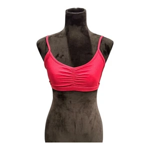 Fabletics roter Sport BH geraffte Vorderseite leichter Halt Activewear Top Gr. S - Bild 1 von 6