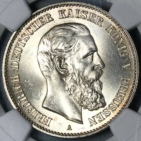1888-A NGC MS 63 Prussia 2 Mark Friedrich III Germany Silver Coin (23062503C) Cover