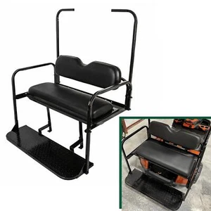 Golf Cart Flip Folding Rear Back Seat Kit w/ Roof Support For EZGO TXT 1995-UP - Picture 1 of 14