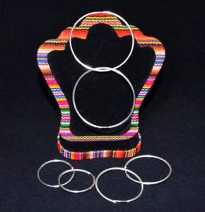 Peruvian 925 Sterling Silver Tubular Hoop Earrings / Argolla Modelo Hindu  - Picture 1 of 30