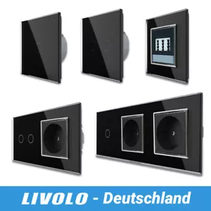 LIVOLO Touch Sensor Lichtschalter Dimmer Wechselschalter Steckdosen Glasrahmen - Bild 1 von 257