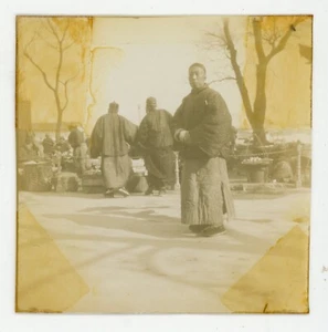 Vintage 1900s China Photograph Shanghai Market Winter Traditional Sharp Photo - Bild 1 von 2