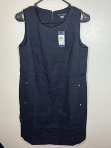 NWT Tommy Hilfiger Women’s Round-Neck Sleeveless Shift Dress Size 4 Navy Blue - Picture 1 of 3