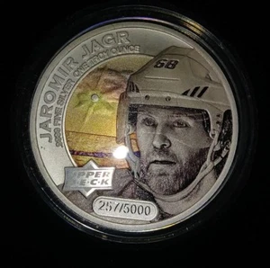 2017 Jaromir Jagr Pittsburgh Penguins Hockey Upper Deck Grandeur 1oz Silver Coin - Bild 1 von 2