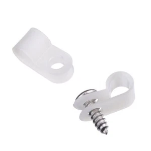 R-Type Cable Clamps Nylon White Hose Wire Electrical for Home,Automotive,Office - Picture 1 of 5